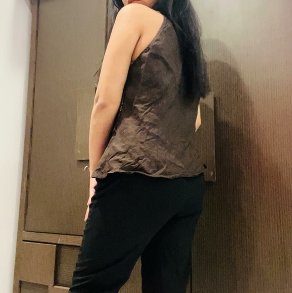 Brown linen halter neck top - Picture 6 of 6